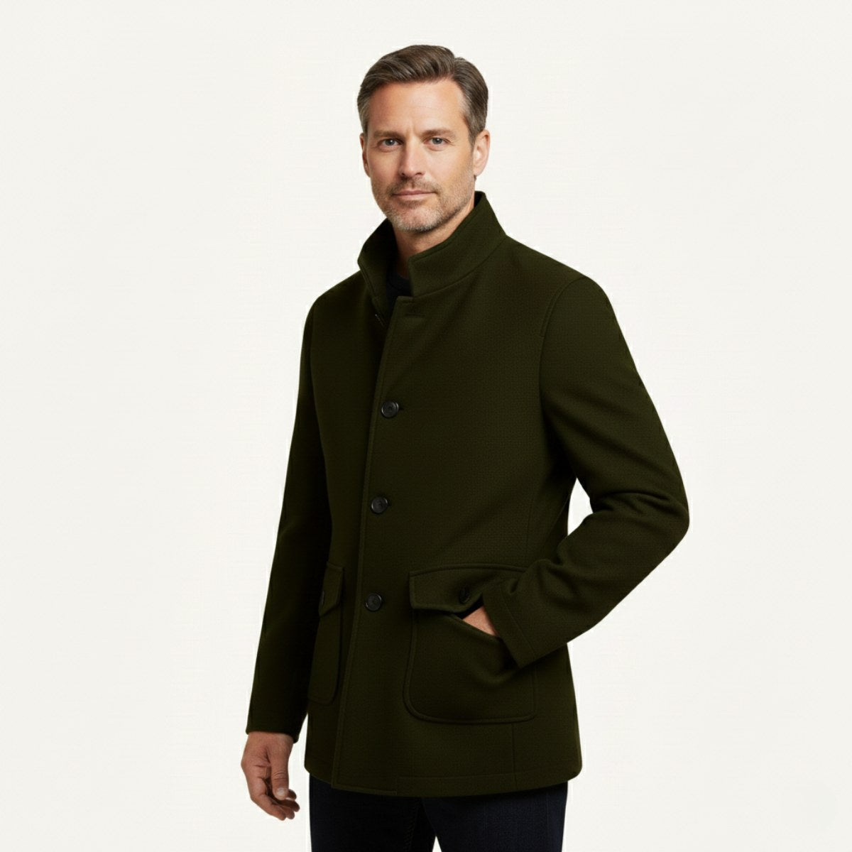 Hayes | Men's Tailored Wool Overcoat, Smart Wool Coat | Animated Apparel
