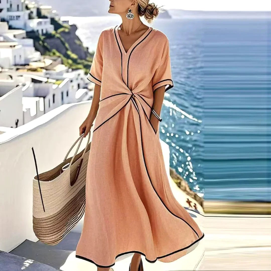 Hazel | Women's Casual Linen Shift Dress - image 3