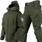 Theodore | Men's Softshell Hooded Jacket and Tactical Trousers, Two-Piece Outdoor Set | Animated Apparel