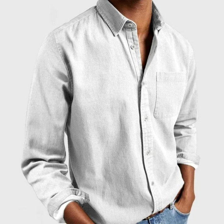 Henry | Men's Tailored Cotton Shirt, Smart Everyday Shirt | Animated Apparel | White