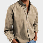Henry | Men's Tailored Cotton Shirt, Smart Everyday Shirt | Animated Apparel | Khaki