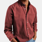 Henry | Men's Tailored Cotton Shirt, Smart Everyday Shirt | Animated Apparel | Red
