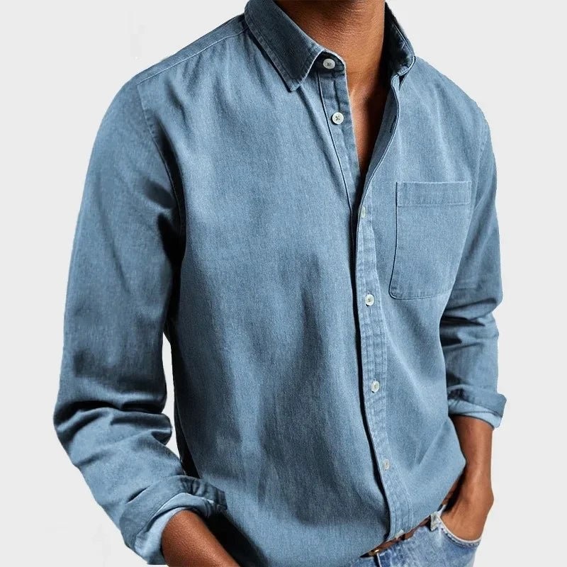 Henry | Men's Tailored Cotton Shirt, Smart Everyday Shirt | Animated Apparel | Sky Blue