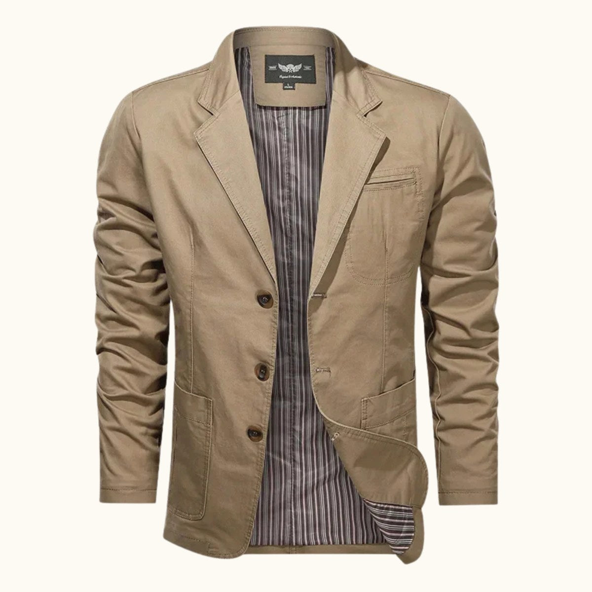 Holden | Men's Tailored Casual Jacket, Smart Business Casual Jacket | Animated Apparel | Khaki