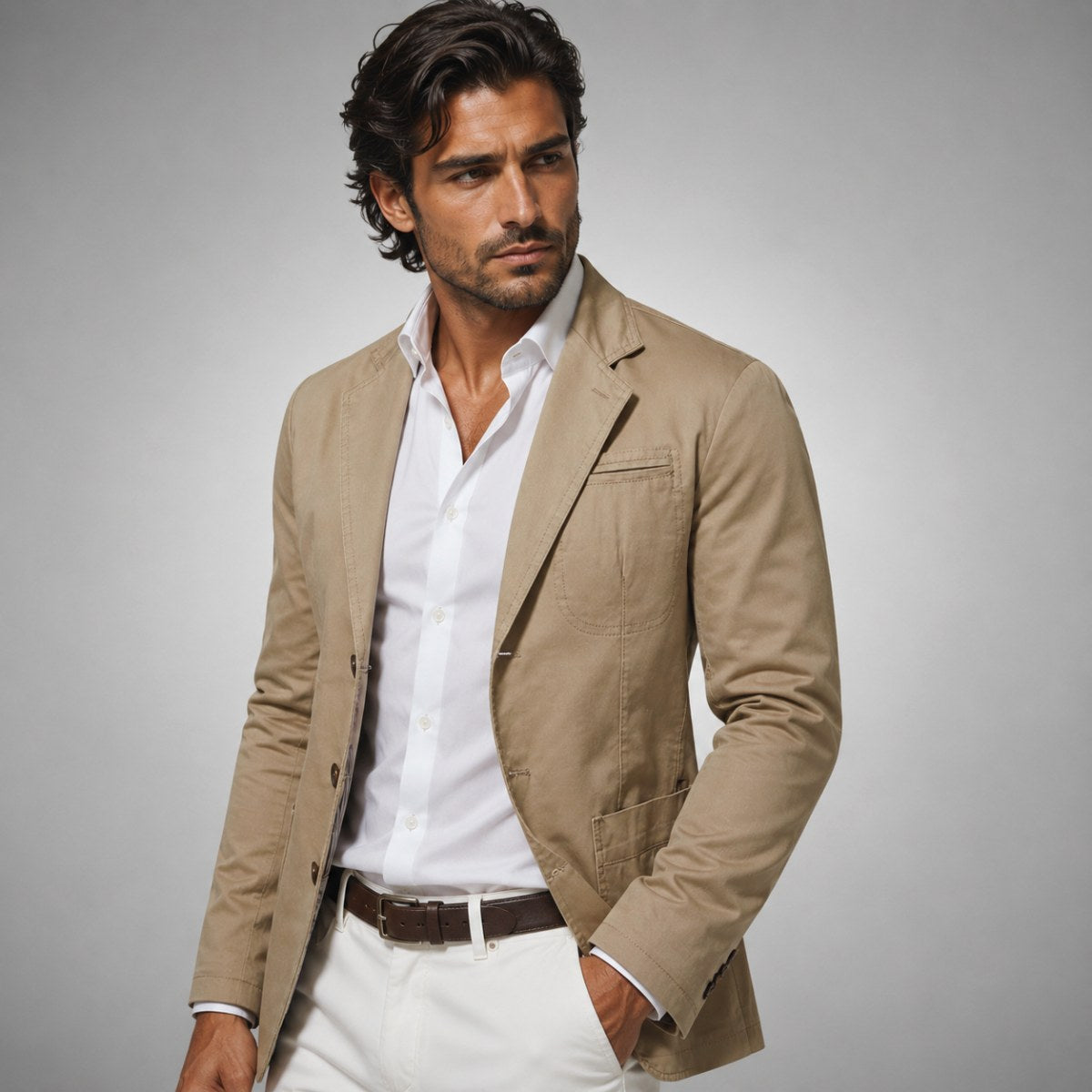 Holden | Men's Tailored Casual Jacket, Smart Business Casual Jacket | Animated Apparel | Army Green
