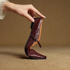 Holly | Women's Leather Mary Jane Mules, Pointed Toe Comfort Shoes | Animated Apparel