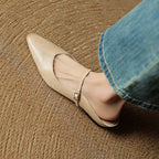 Holly | Women's Leather Mary Jane Mules, Pointed Toe Comfort Shoes | Animated Apparel