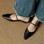 Holly | Women's Leather Mary Jane Mules, Pointed Toe Comfort Shoes | Animated Apparel