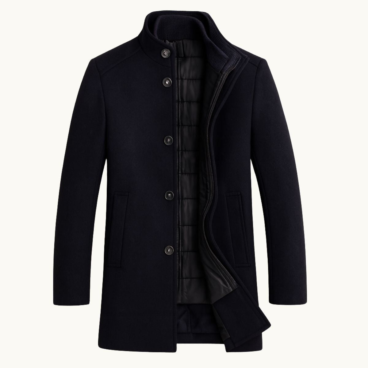 Hudson | Men's Premium Wool Overcoat, Tailored Winter Coat | Animated Apparel