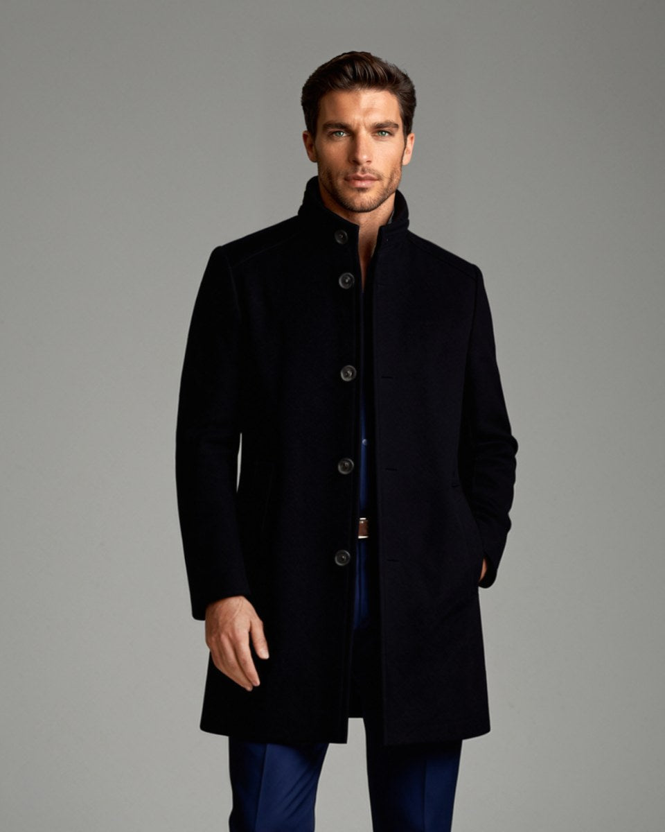 Hudson | Men's Premium Wool Overcoat, Tailored Winter Coat | Animated Apparel