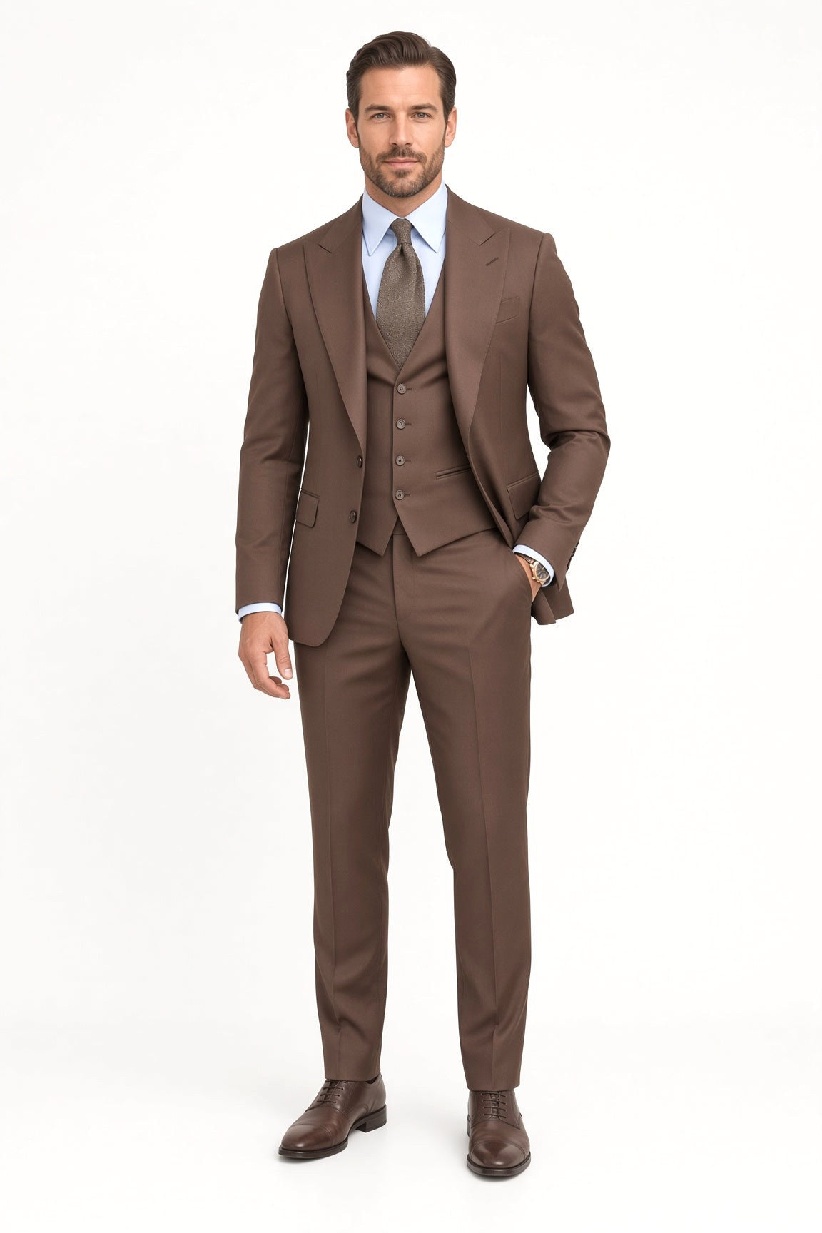John | Men's Three-Piece Formal Suit, Classic Tailored Suit | Animated Apparel