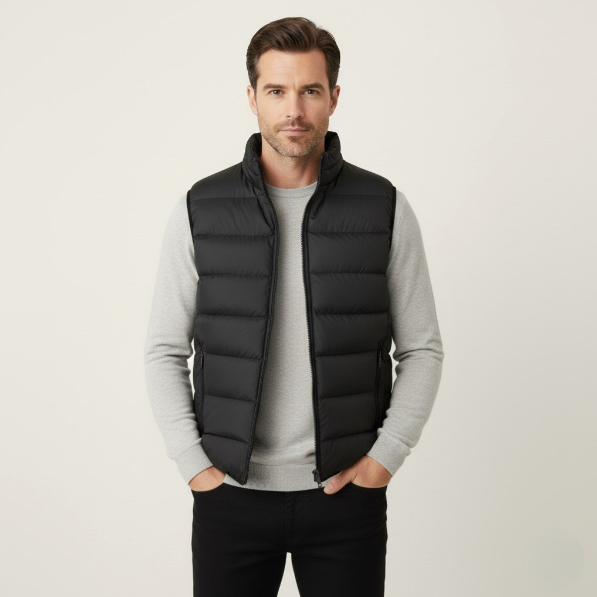Hunter | Men's Quilted Puffer Gilet, Sleeveless Layering Gilet | Animated Apparel