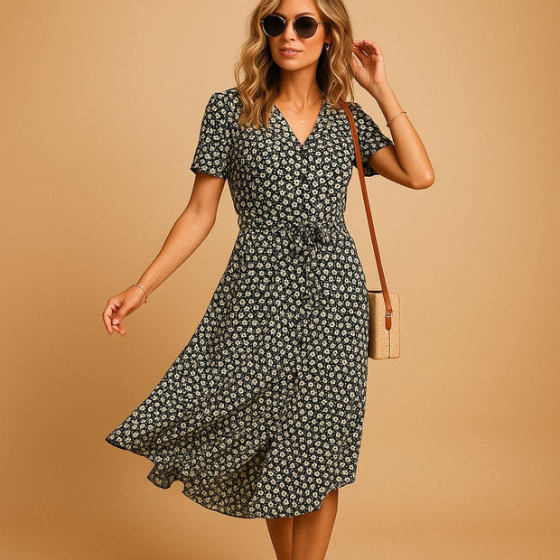 Ireland | Women's Button-Front Midi Dress - Black