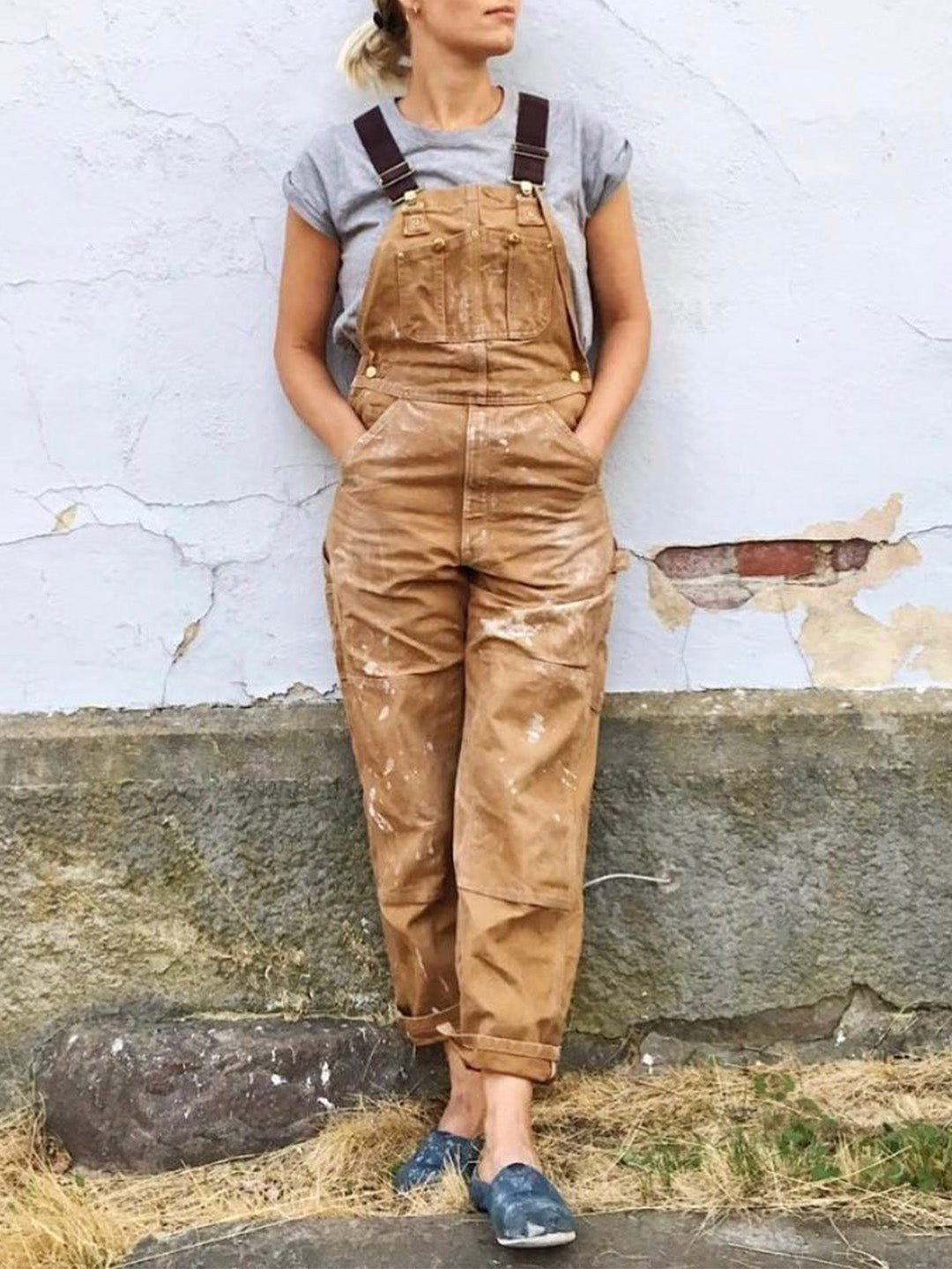 Iris | Women's Cotton Adjustable Dungarees, Functional Work Dungarees | Animated Apparel