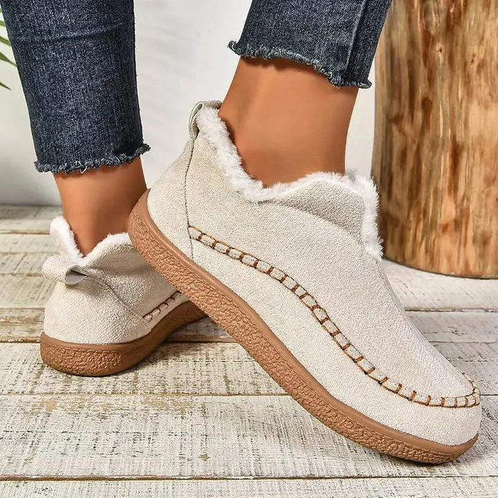 Iris | Women's Orthopedic Ankle Boots, Waterproof Leather Ankle Boots | Animated Apparel | Beige