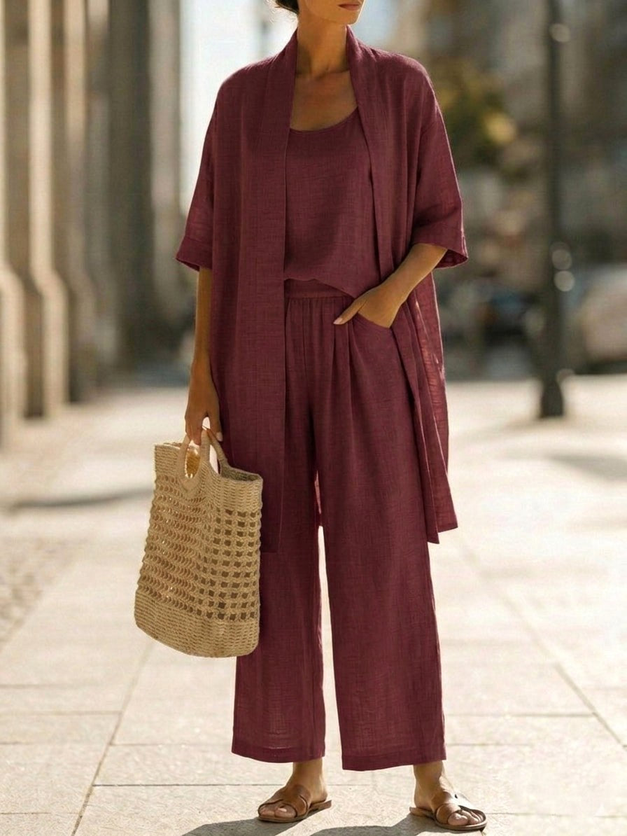Isabella | Women's Linen-Cotton Three-Piece Set - image 2
