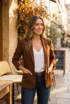 Isaline | Women's Tailored Blazer, Slim Fit Lapel Collar Trouser Suit | Animated Apparel