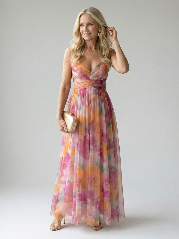 Isel | Women's Sleeveless Wrap Maxi Dress - Multicolor