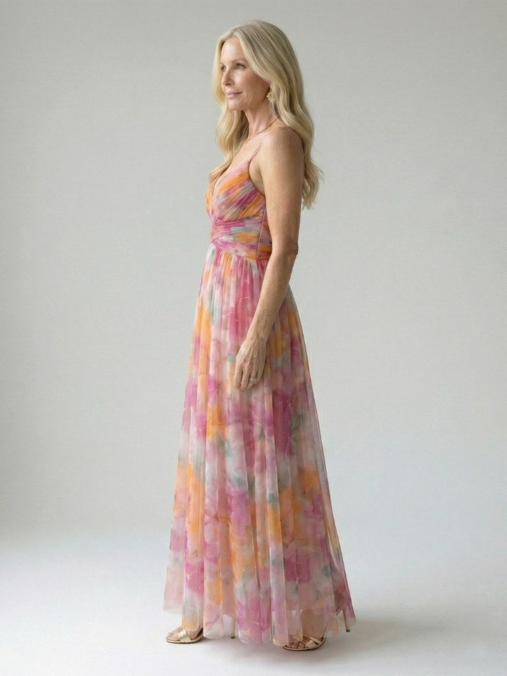 Isel | Women's Sleeveless Wrap Maxi Dress - Yellow