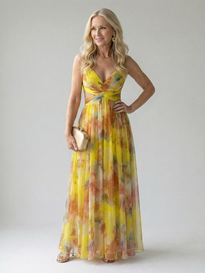 Isel | Women's Sleeveless Wrap Maxi Dress - Purple