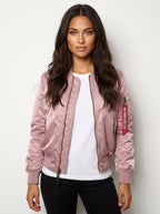 Isla | Women's Utility Bomber Jacket, Satin-Finish Autumn Jacket | Animated Apparel