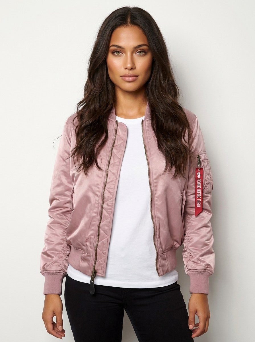 Isla | Women's Utility Bomber Jacket, Satin-Finish Autumn Jacket | Animated Apparel