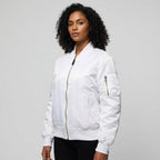 Isla | Women's Utility Bomber Jacket, Satin-Finish Autumn Jacket | Animated Apparel