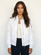 Isla | Women's Utility Bomber Jacket, Satin-Finish Autumn Jacket | Animated Apparel