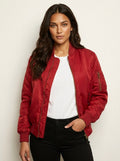 Isla | Women's Utility Bomber Jacket, Satin-Finish Autumn Jacket | Animated Apparel | Zwart
