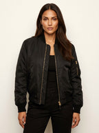 Isla | Women's Utility Bomber Jacket, Satin-Finish Autumn Jacket | Animated Apparel | Marineblauw