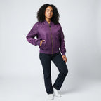 Isla | Women's Utility Bomber Jacket, Satin-Finish Autumn Jacket | Animated Apparel | Roze