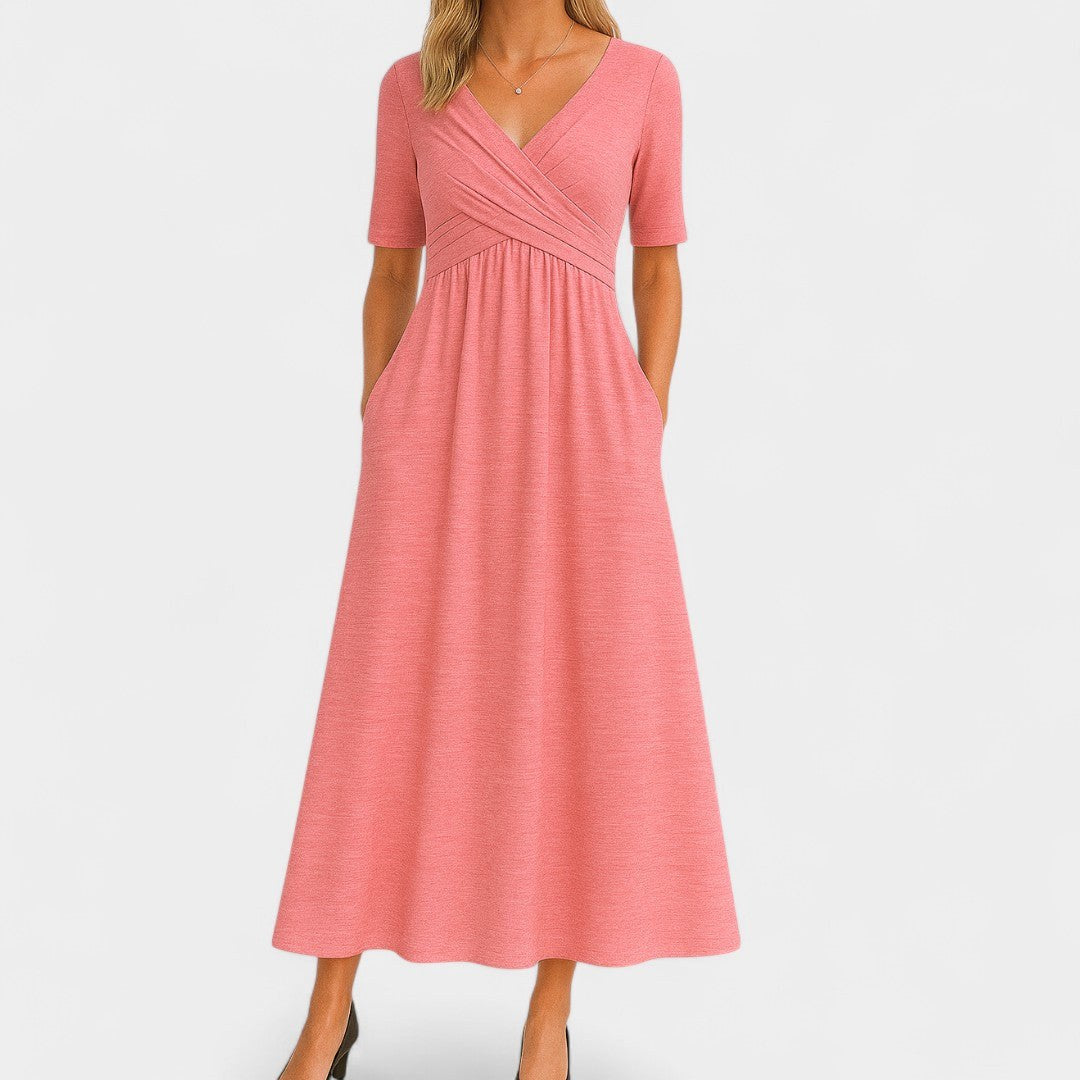 Ivy | Women's Elegant Midi Dress - Pink
