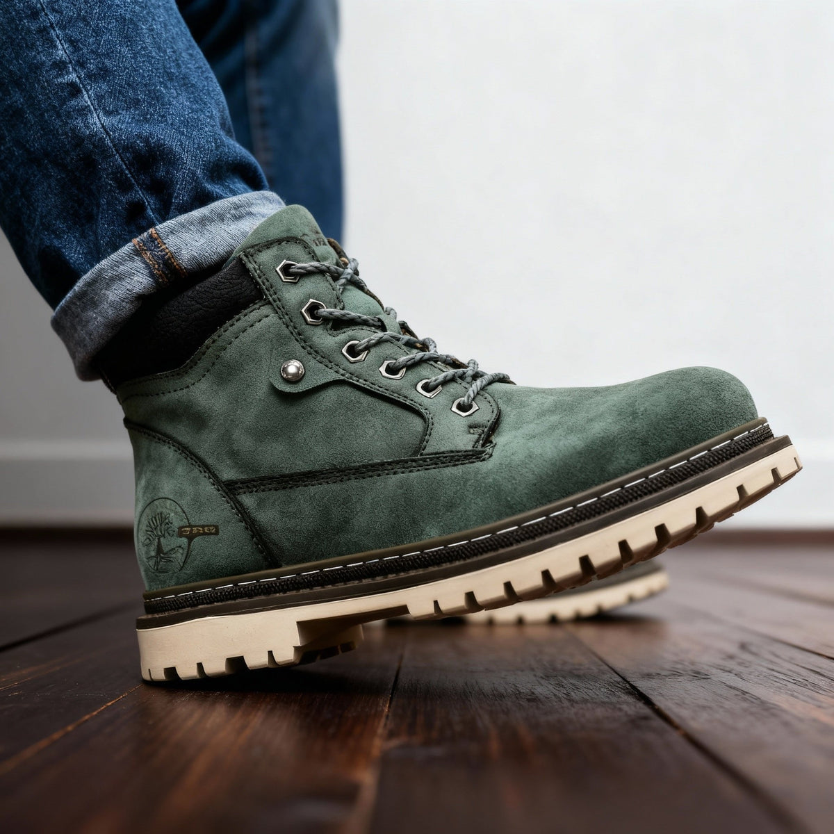 Jack | Men's Leather Work Boots, Lace-Up Anti-Slip Boots | Animated Apparel