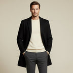 Jackson | Men's Wool Blend Tailored Coat, Longline Autumn Coat | Animated Apparel