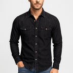Owen | Men's Denim Shirt with Classic Collar, Button-Up Denim Shirt | Animated Apparel