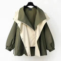 Jacqueline | Women's Oversized Layered Jacket, Practical Autumn Jacket | Animated Apparel | Green