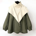 Jacqueline | Women's Oversized Layered Jacket, Practical Autumn Jacket | Animated Apparel | Black