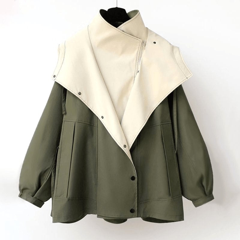 Jacqueline | Women's Oversized Layered Jacket, Practical Autumn Jacket | Animated Apparel | Black