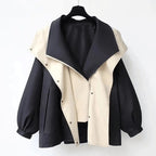 Jacqueline | Women's Oversized Layered Jacket, Practical Autumn Jacket | Animated Apparel