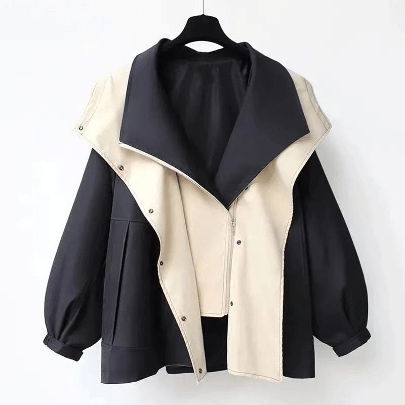 Jacqueline | Women's Oversized Layered Jacket, Practical Autumn Jacket | Animated Apparel