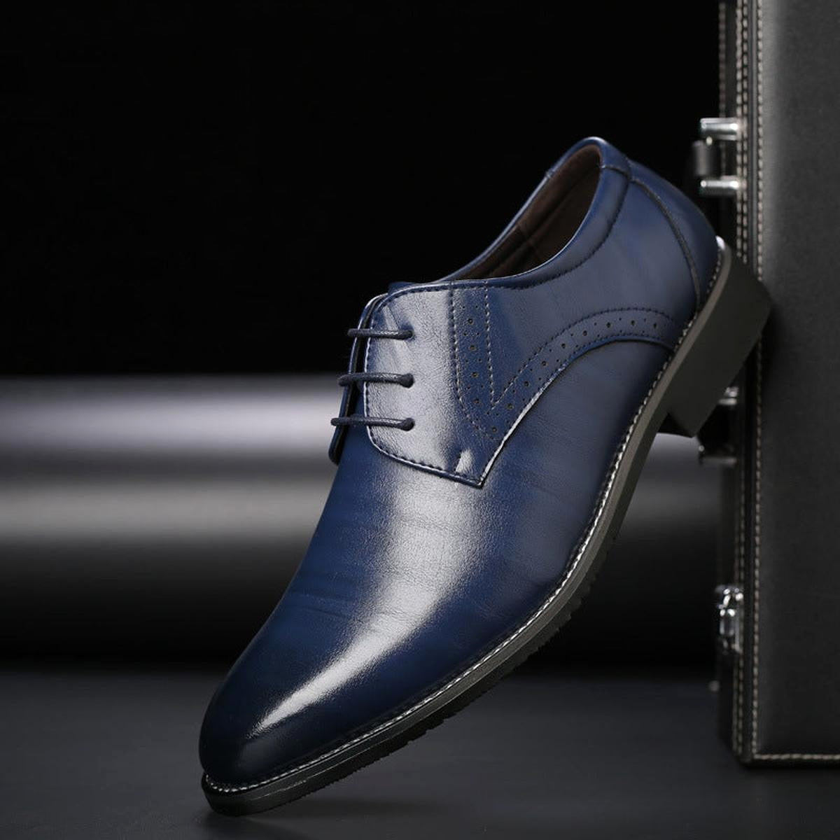 Carter | Men's Classic Lace-Up Leather Shoes, Formal Oxford Shoes | Animated Apparel