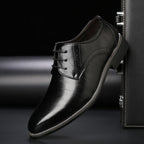 Carter | Men's Classic Lace-Up Leather Shoes, Formal Oxford Shoes | Animated Apparel