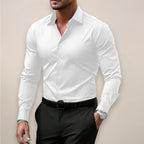 James | Men's Long Sleeve Smart Shirt, Tailored Formal Shirt | Animated Apparel | White