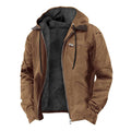 Jamie | Men's Hooded Full Zip Jacket, Lined Casual Jacket | Animated Apparel | Brown