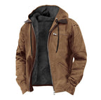 Jamie | Men's Hooded Full Zip Jacket, Lined Casual Jacket | Animated Apparel | Brown