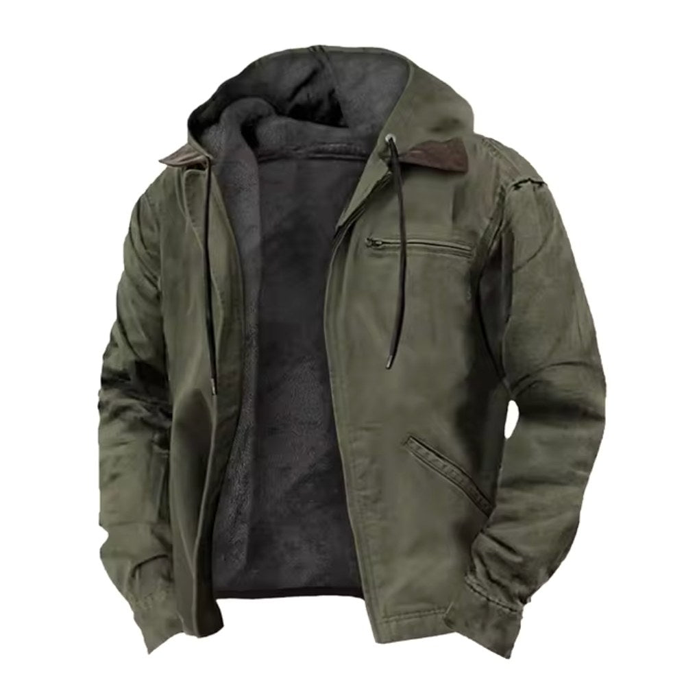 Jamie | Men's Hooded Full Zip Jacket, Lined Casual Jacket | Animated Apparel | Navy Blue