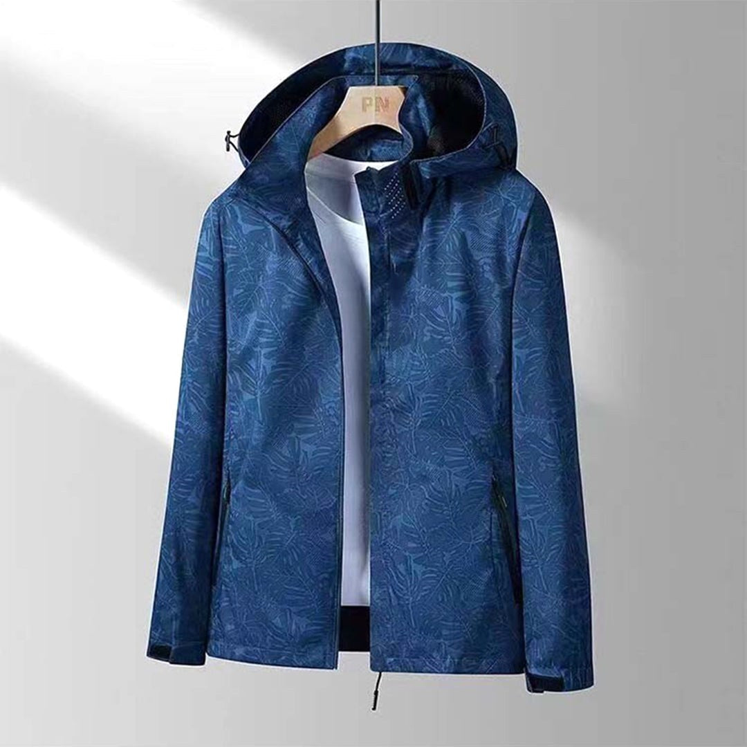 Janet | Women's Lightweight Waterproof Hooded Jacket, Practical Outdoor Jacket | Animated Apparel | Navy Blue