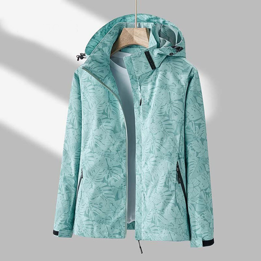 Janet | Women's Lightweight Waterproof Hooded Jacket, Practical Outdoor Jacket | Animated Apparel | Green