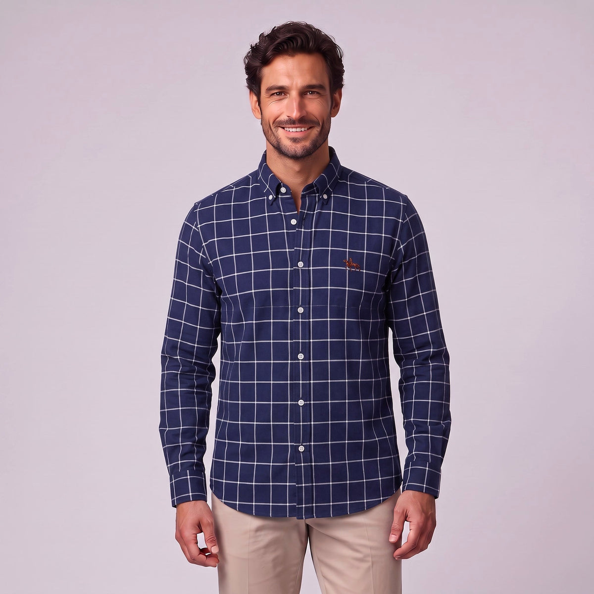 Matthew | Men's Long-Sleeve Shirt with Classic Collar, Button-Up Formal Shirt | Animated Apparel