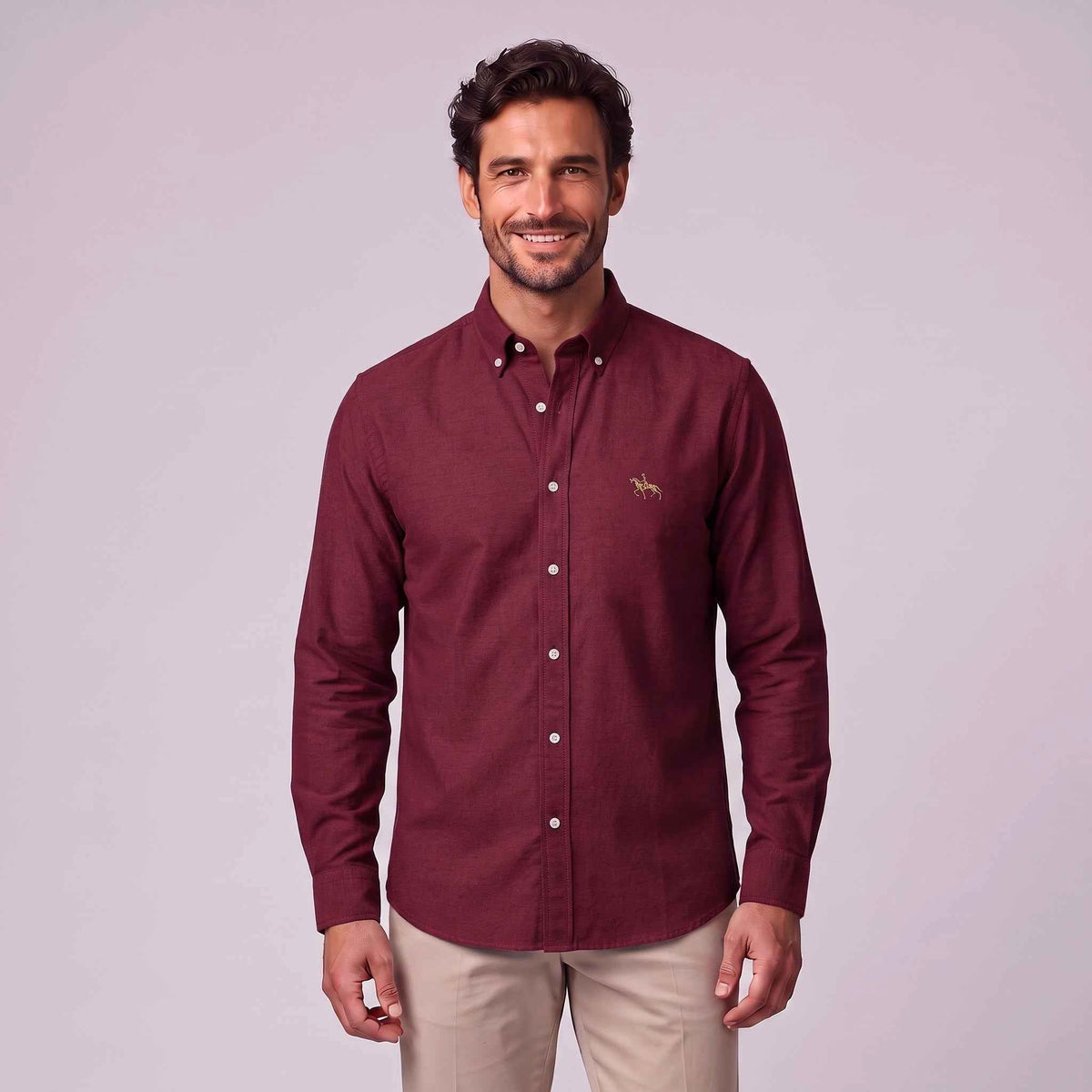 Matthew | Men's Long-Sleeve Shirt with Classic Collar, Button-Up Formal Shirt | Animated Apparel
